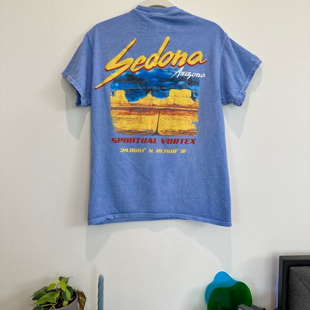 Washed blue Sedona Arizona vintage style graphic T-shirt